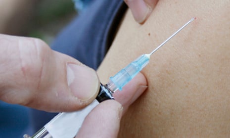 Vaccination injection in arm
