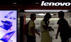 A Lenovo store in China: the company is the biggest PC maker by volume, according to IDC and Gartner, in a falling market.