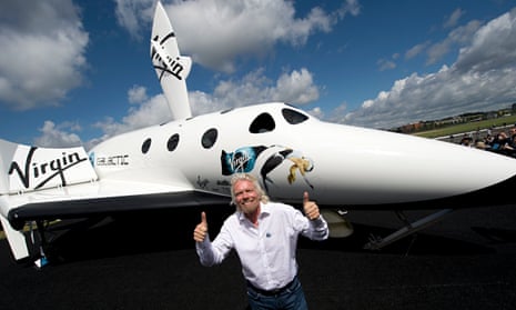 British billionaire Richard Branson pose