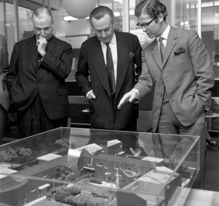 Town planning was a policy priority in earlier decades. Here, housing minister Julian Amery views residential plans for south London in 1971.