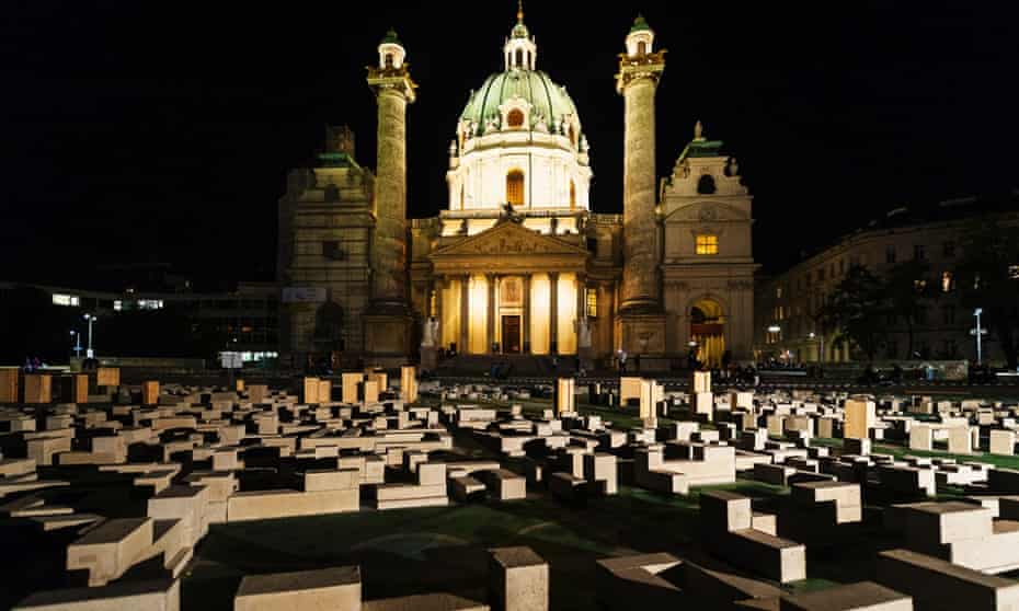 Hypotopia, the model city, which was built in Vienna’s main Karlsplatz square in front of the Karlskirche, or St Charles church.
