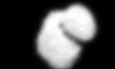The double lobes of comet Churyumov-Gerasimenko. Some say it looks like a rubber duck.