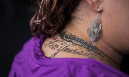 Erica’s tattoo covers up the ‘Sin City’ tag she had been given by gang members