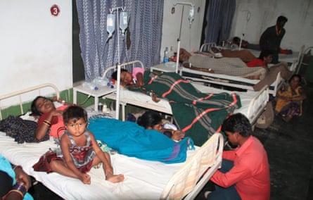 Victims lie on hospital beds in Bilaspur, Chattisgarh