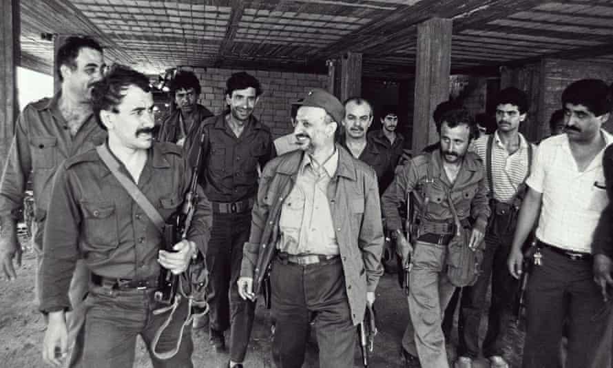 Yasser Arafat in Beirut during the early days of the 1982 Israeli invasion of Lebanon. 
