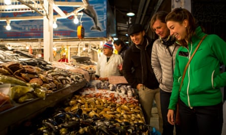 shopping for seafood at the Chiloé Island market