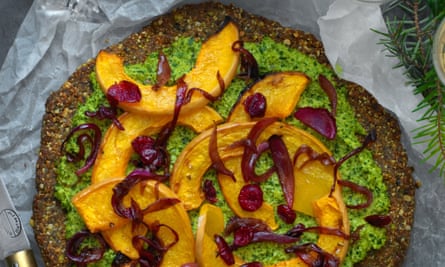 Chestnut and greens seeded galette