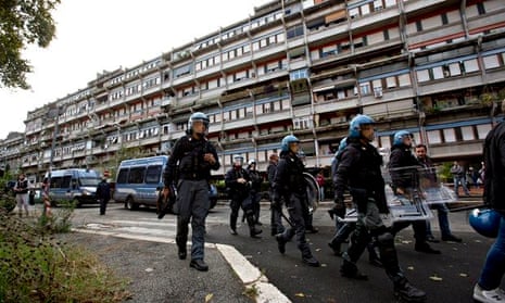 Riot police in Tor Sapienza