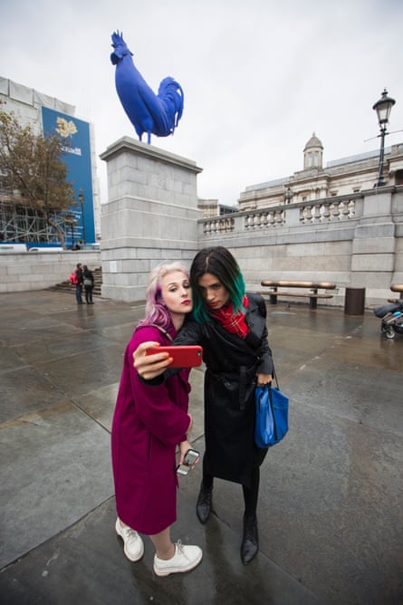 Masha Alyokhina and Nadya Tolokonnikova of Pussy Riot in Trafalgar Square.