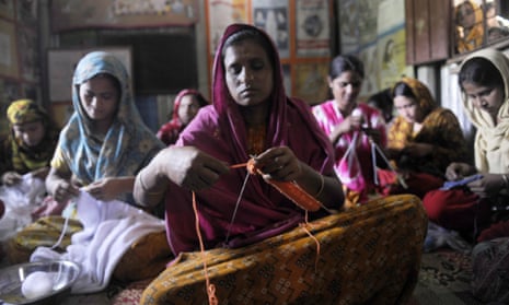 Women knitting Bangladesh