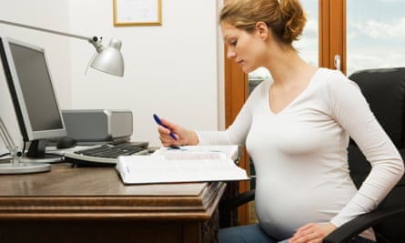 Pregnant woman at work