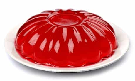 Red strawberry jelly on a plate