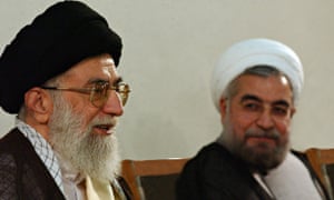 Ayatollah Ali Khamenei和Hassan Rouhani