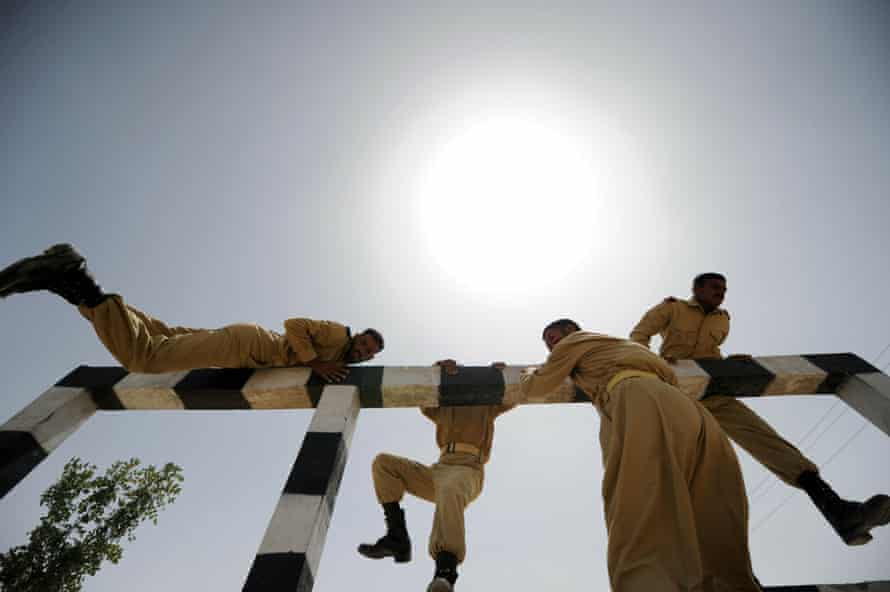Pakistani Baluch army recruits take part in a training exercise in Quetta in 2010.