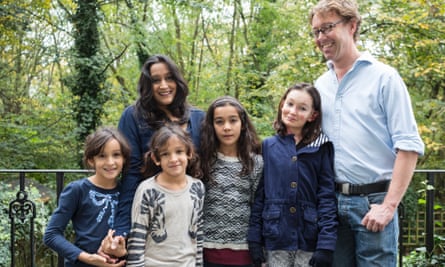 James and Sharmila Collins with their daughters Sohana, 12, right, Jacinda, 11, centre, and twins Akhaila and Zuleikha, seven.