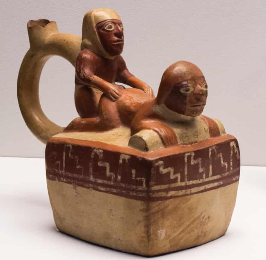 Stirrup spout bottle of copulating couple, Moche, Peru,100-800 CE (from Science Museum) at the Institute of Sexology exhibition