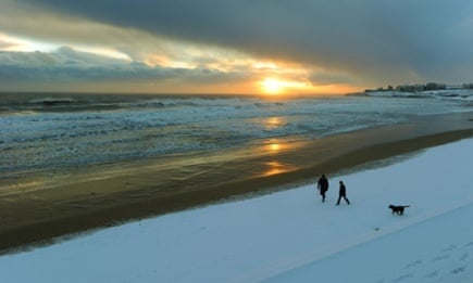 Salty dog… a wintry walk on the beach at Tynemouth