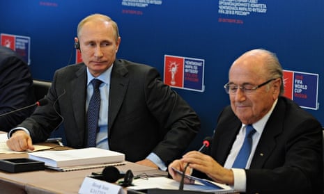 Russia's president Vladimir Putin (left) and Fifa president Sepp Blatter