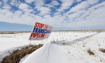 An anti-pipeline sigh near Bradshaw, Nebraska, along the Keystone XL route.