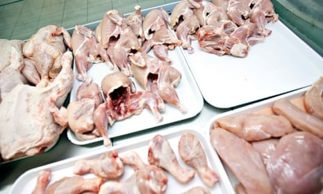 Variety raw chicken pieces tray store