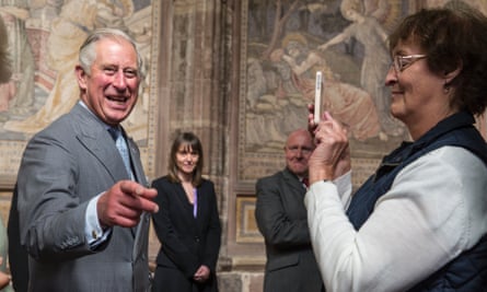 Prince Charles at Chester cathedral on his visit to the city