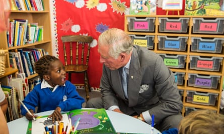 Charles at a primary school in Chester