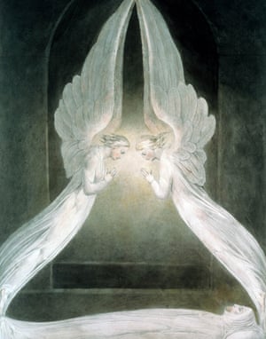 The Angels hovering over the Body of Jesus in the Sepulchre.