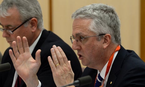 ABC managing director Mark Scott speaking to senators during the estimates hearing on Thursday.