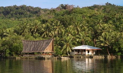 A men's meeting house on Yap, Micronesia