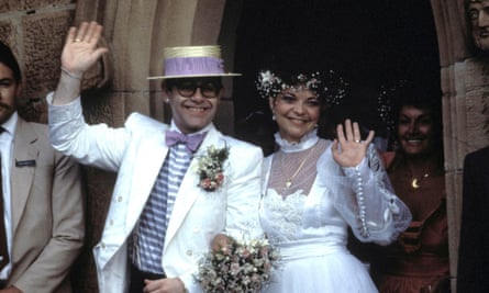 Elton John And Renate Blauel get married.