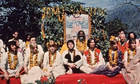 The Beatles at the Rishikesh in India with the Maharishi Mahesh Yogi, March 1968. 