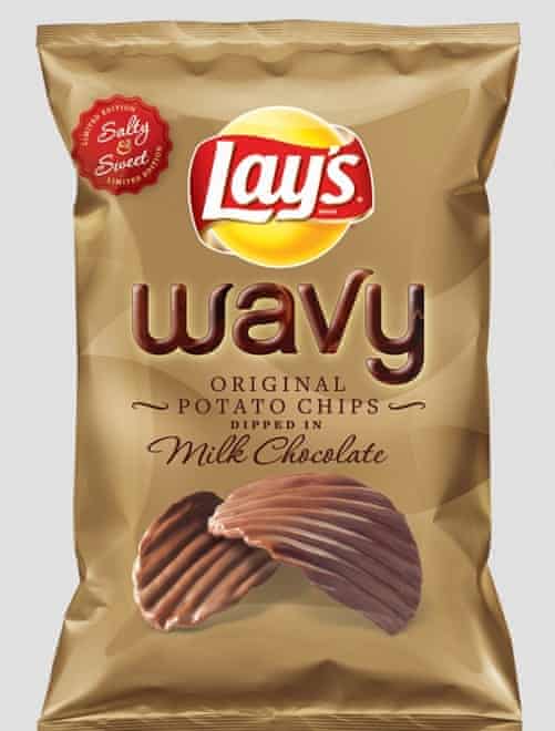 The US company Lay's has a line of potato crisps dipped in chocolate.