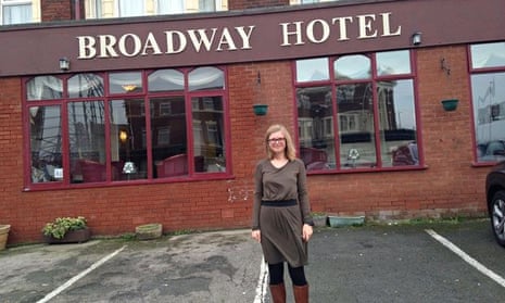 Helen Pidd outside the Broadway hotel in Blackpool