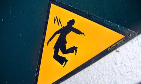 Danger Electric Shock Risk. Sign