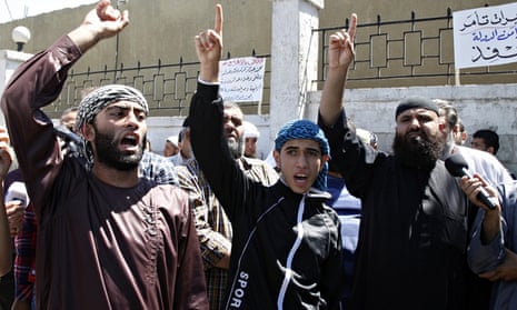 Islamist Salafi protest in Jordan