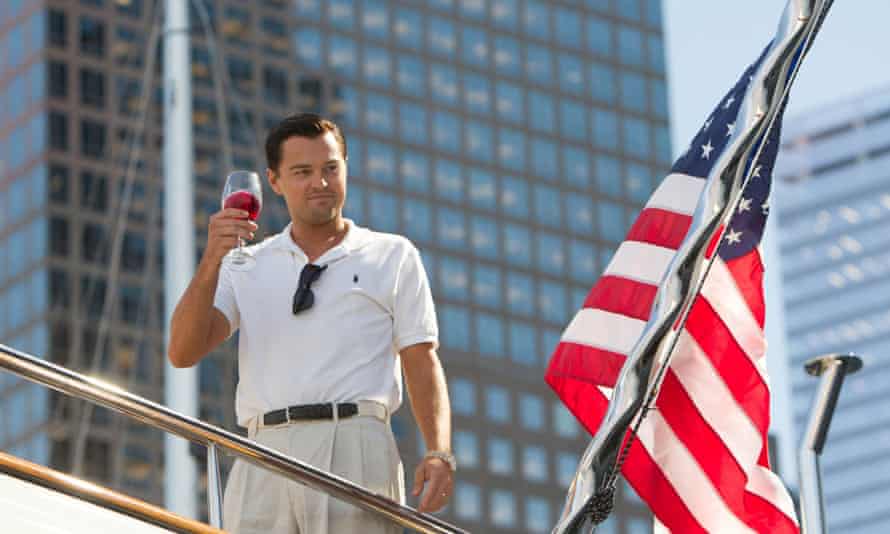 Leonardo DiCaprio as Jordan Belfort in a scene from The Wolf of Wall Street