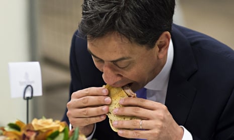 Ed Miliband eating a bacon sandwich