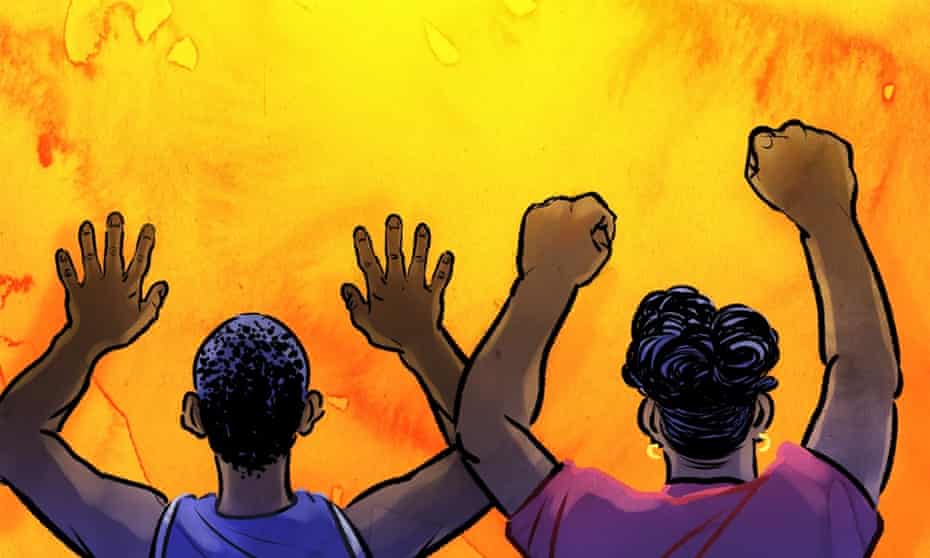 ferguson hands up protest illustration