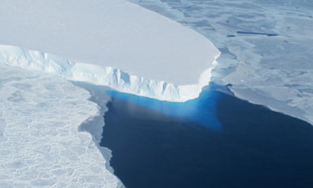 Thwaites Glacier in Western Antarctica.   A major ice sheet in western Antarctica 