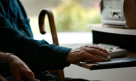 older person using the internet