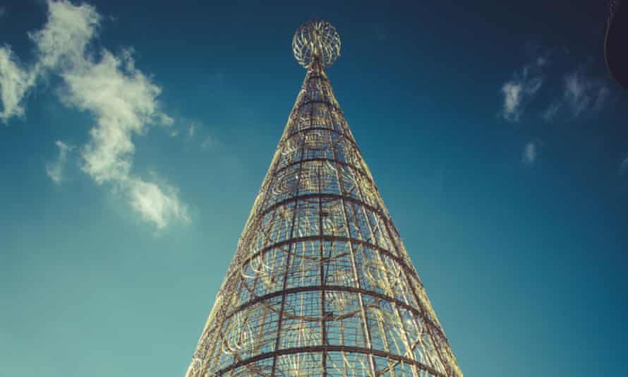 A Christmas tree at Puerta del Sol in Madrid