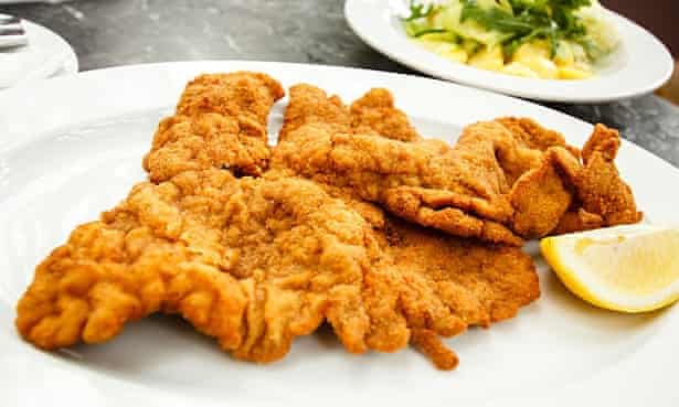 Traditional Wiener schnitzel.