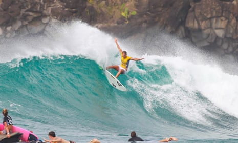 Stephanie Gilmore at the Target Maui Pro surfing event in Hawaii.