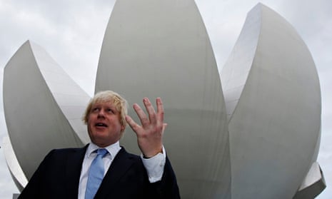 London mayor Boris Johnson outside the Art Science Museum during his visit to Singapore