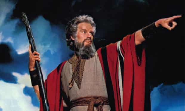 Charlton Heston as Moses in the 1956 movie The Ten Commandments 