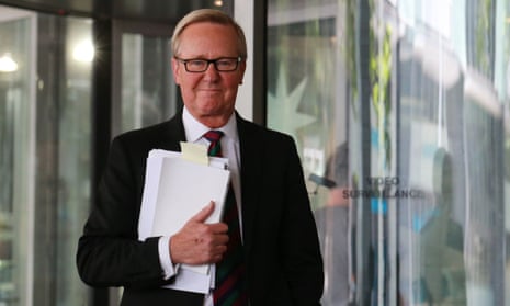 Quentin Dempster leaves the ABC building.