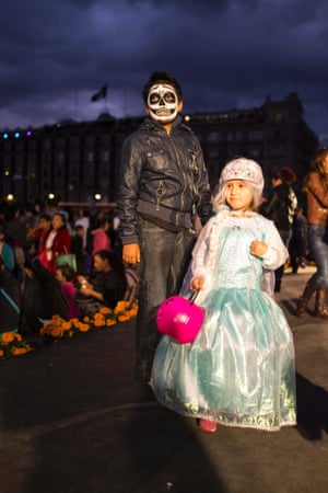 More children dressed up for the celebrations in central Mexico City