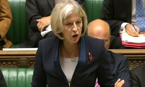 Theresa May delivering her child abuse inquiry statement