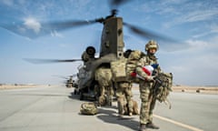 British troops leave Camp Bastion, Helmand Province, Afghanistan, o