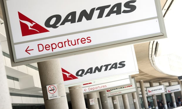 Qantas signs at Brisbane airport